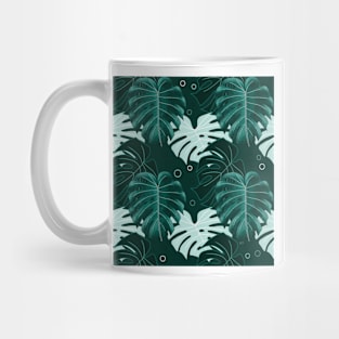 Monstera Pattern - Dark Teal Mug